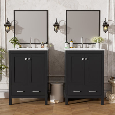 Meuble-lavabo 48 po avec lavabo encastré intégré