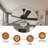 52'' 5-Blade Crystal Ceiling Fan with Light and Remote Control, 6 Speeds, Reversible DC Motor, Timer-49370161