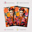 Wall Art Print Fierce Mexican Artist Woman Vibrant Oil Painting Orange Bold Floral Portrait Poster