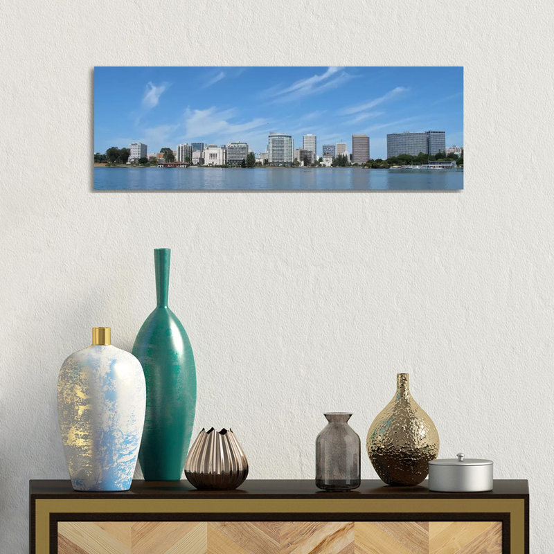 Oakland Panoramic Skyline Cityscape - Wrapped Canvas Panoramic Print, 30.48 cm H x 91.44 cm W x 1.91 cm D