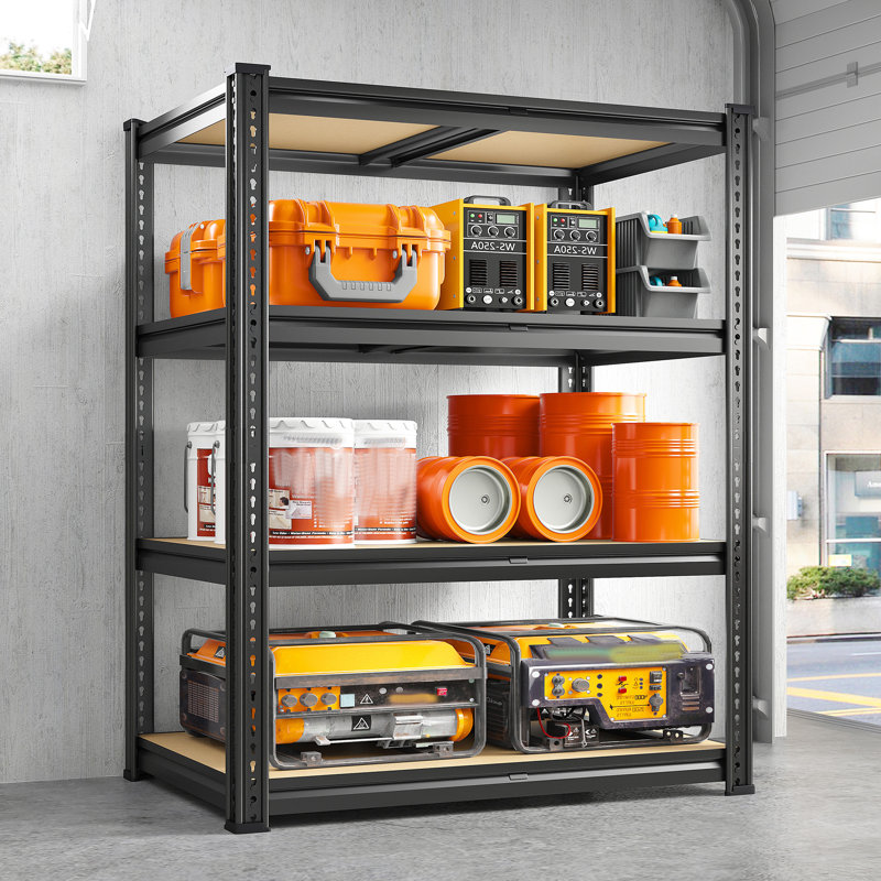 Meaghann Metal Height -Adjustable Shelving Unit, Heavy Duty Boltless Storage Shelves, 60" H x 35.5" W x 17.7" D
