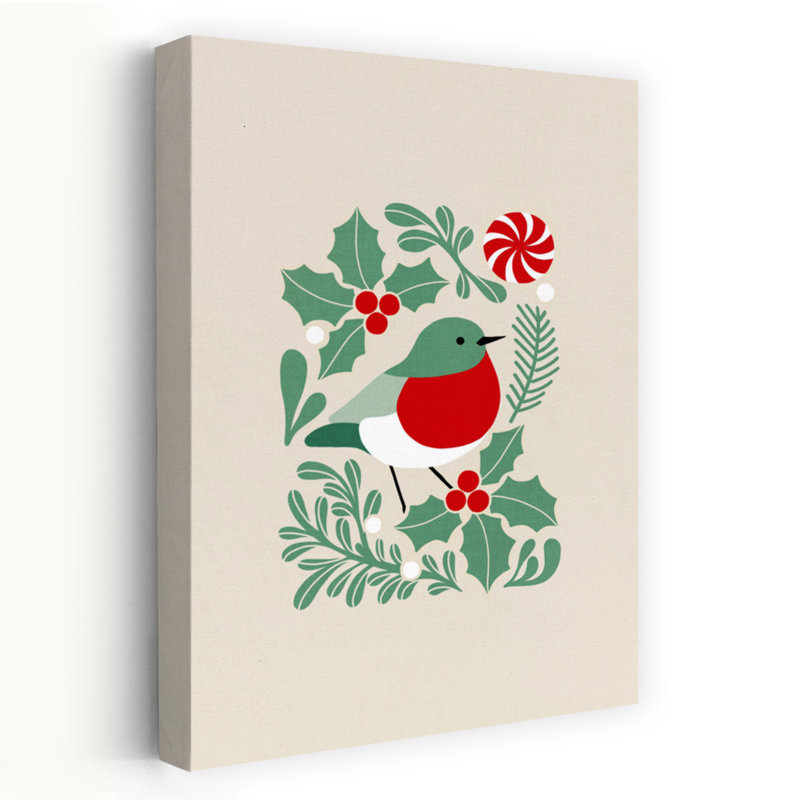 1 Piece Wrapped Canvas Wall Art, 152.4cm H x 101.6cm W, Green/Red