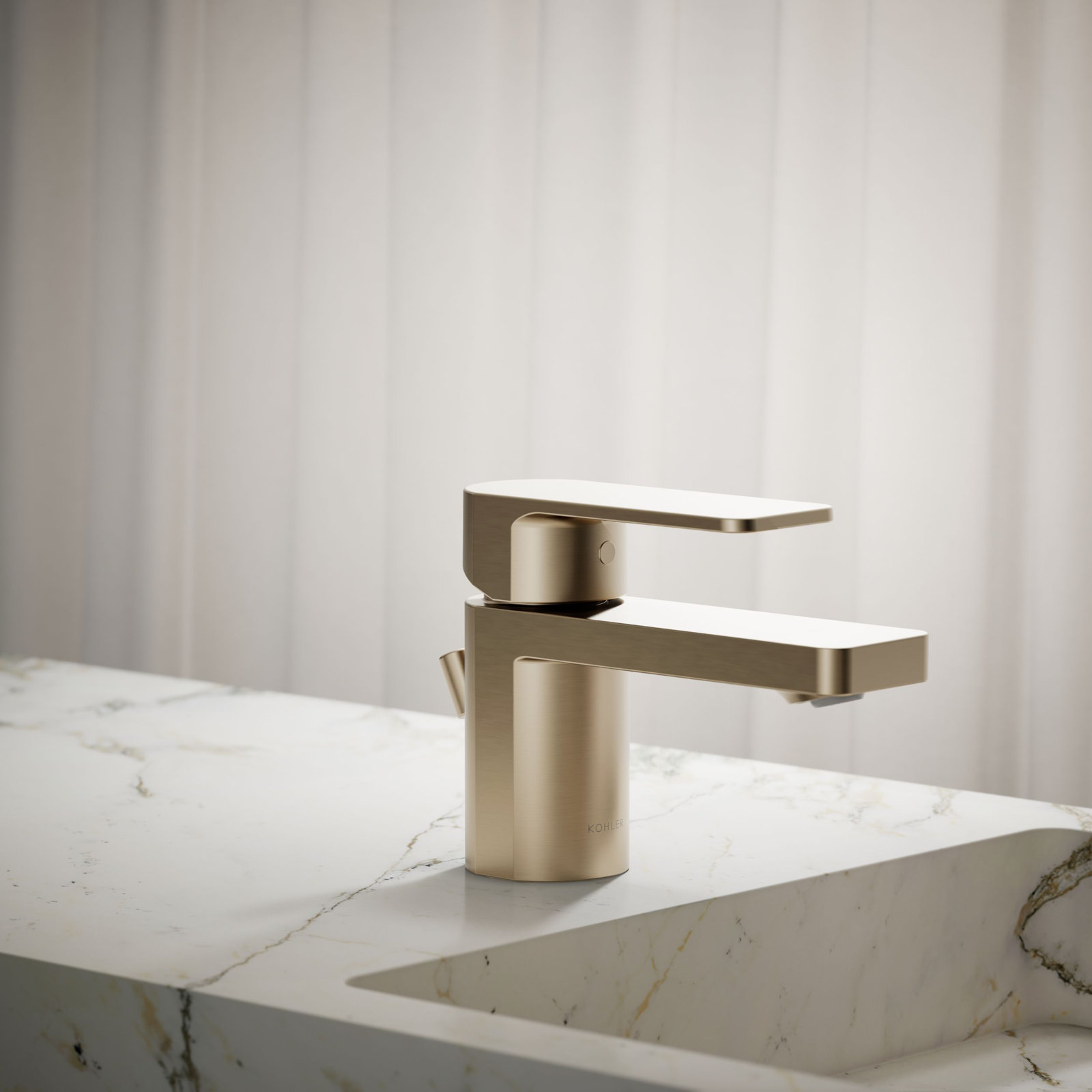Parallel Single Hole Bathroom Faucet, Vibrant Brushed Bronze