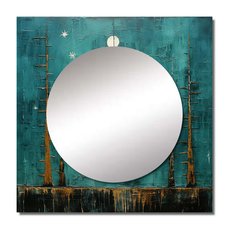 Dennon - Transitional Square Mirror Wall Art For Bathroom, 29" x 29"
