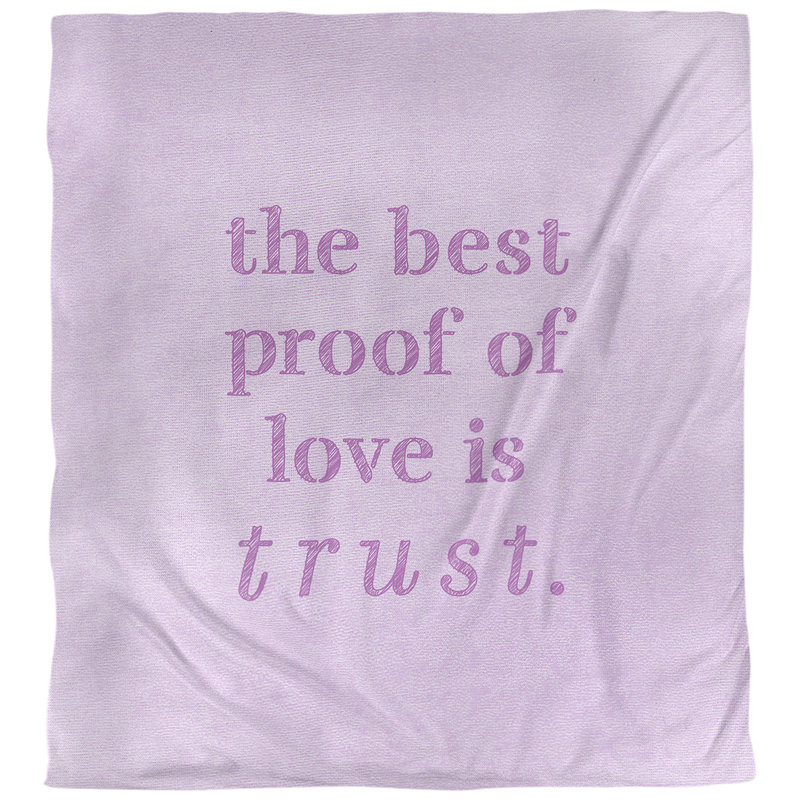 Housse de couette simple Love and Trust Quote, Violet, Housse de couette pour très grand lit
