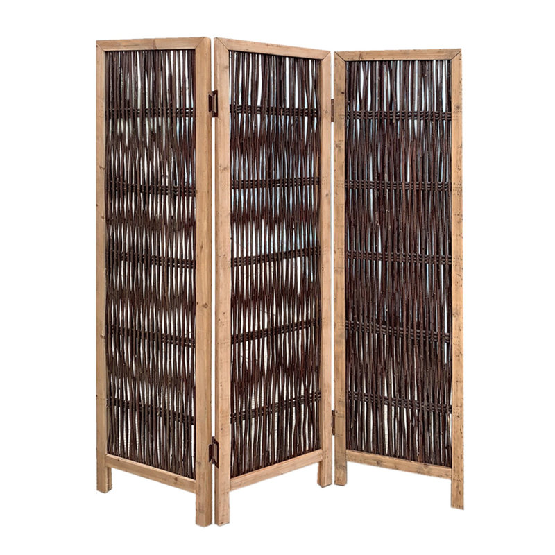 Panel Bamboo/Rattan Folding Room Divider