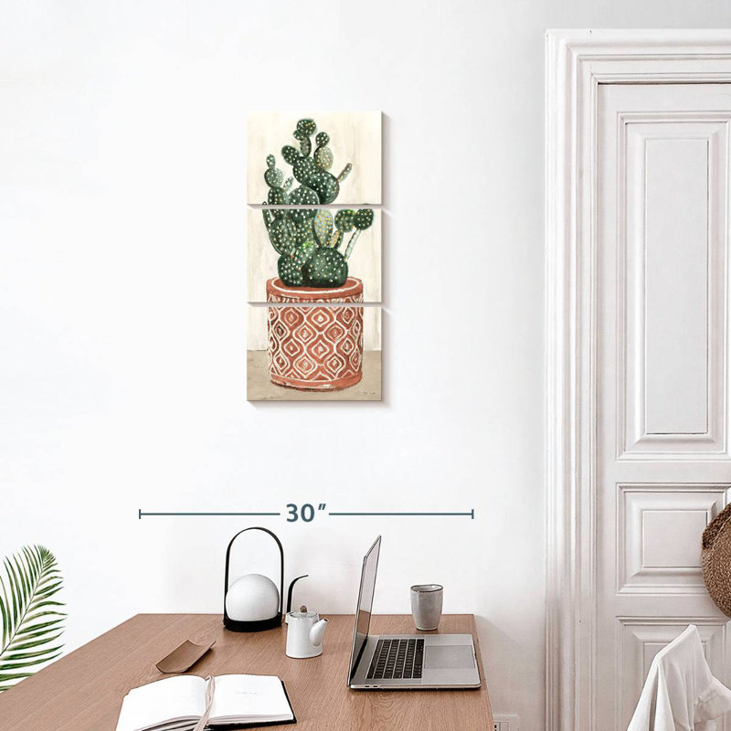 Cactus en pot I, H 27 po x l 12 po