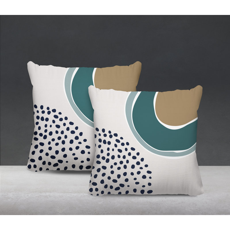 Jeté carré en polyester / mélange de polyester intérieur / extérieur, L 15 po x H 15 po, Émeraude