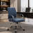 Mulkey Ribbed Faux Leather Mid-Back Office Chair, Mid Century Ergonomic Executive Desk Chair-1852818425