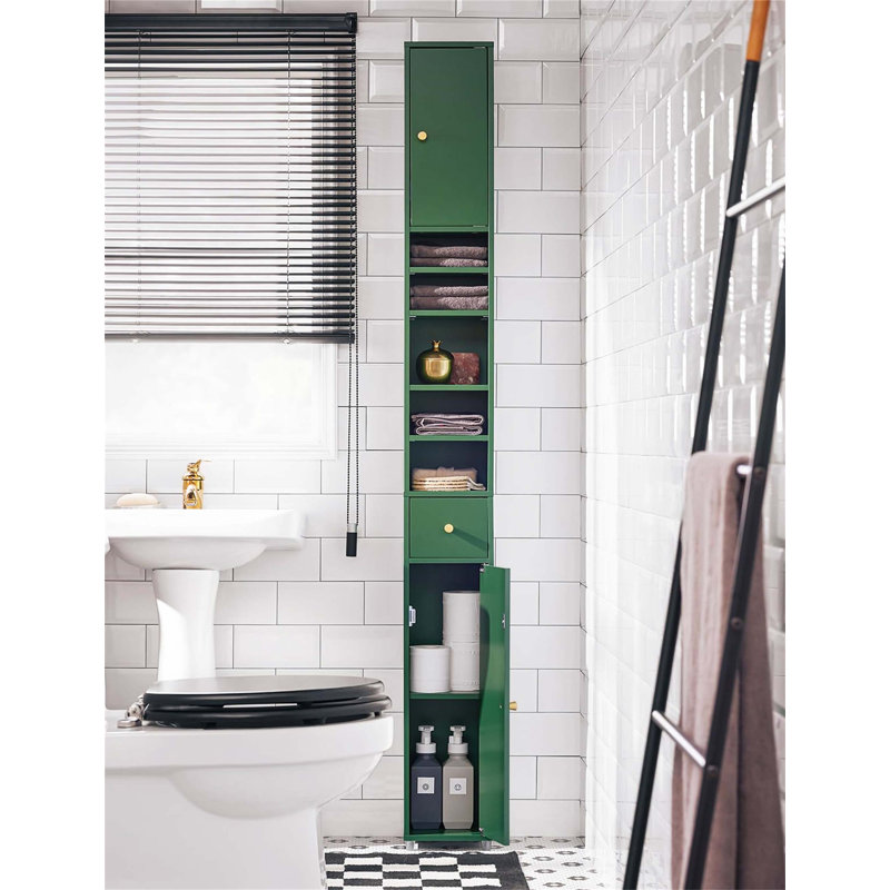 Aadhith Freestanding Linen Cabinet, Green