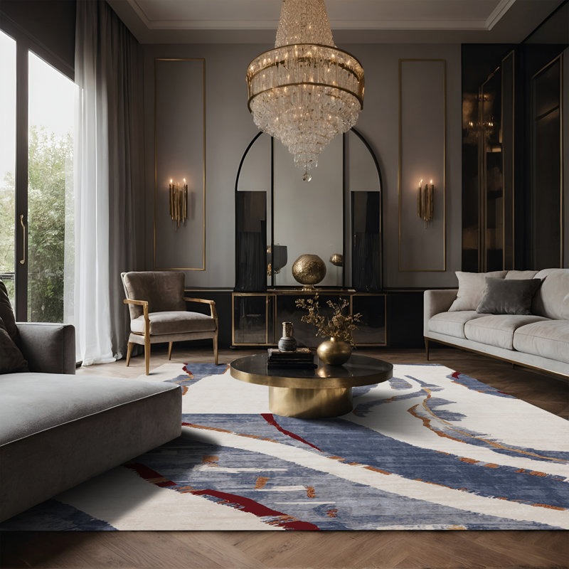 Tapis gris soyeux et moelleux, Rectangle 2 pi x 3 pi