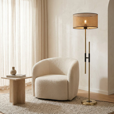 Verve Wicker Drum Shade Floor Lamp