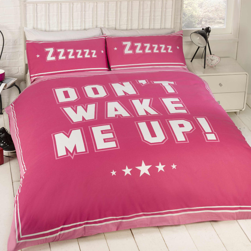 Kenney Polyester Duvet Cover with Pillowcases, Kingsize - 2 Standard Pillowcases, Pink