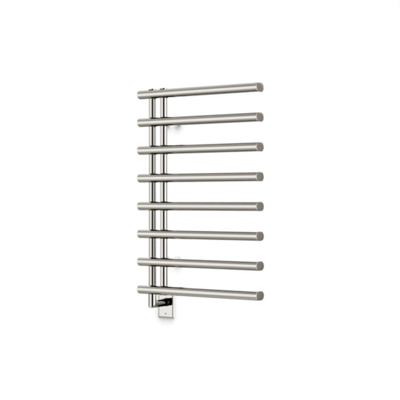 Linx Round 30" X 20" Hardwired Towel Dryer Matte Black, Polished Nickel