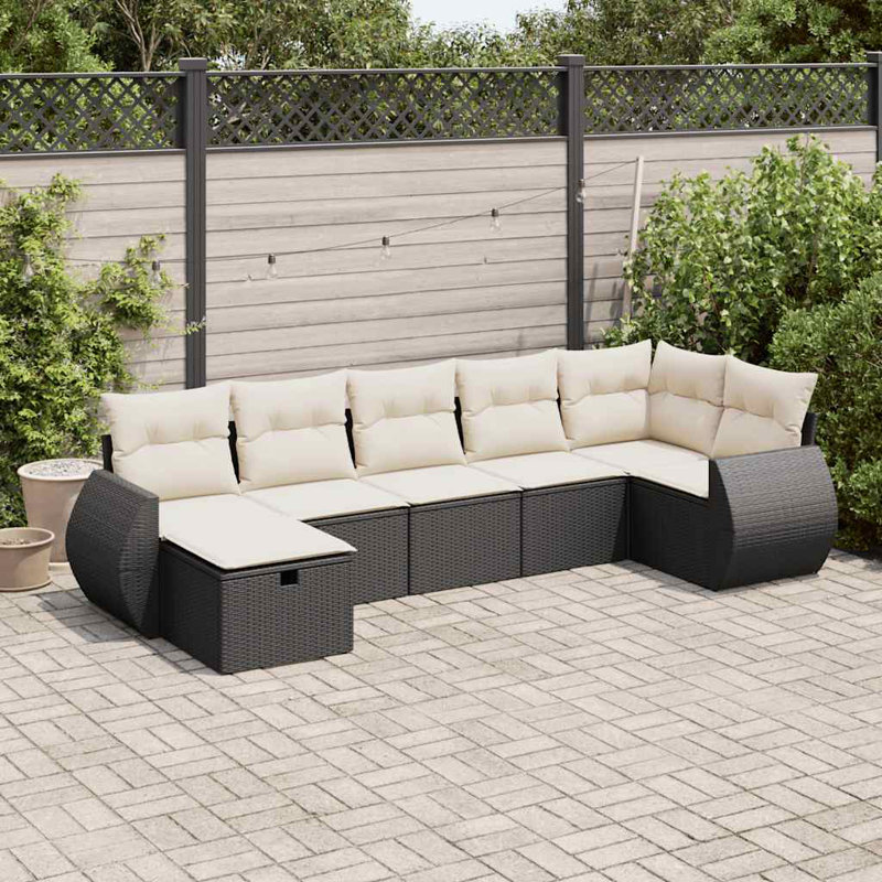 Ensemble de canapé de jardin en rotin PE 7 pièces Vidaxl