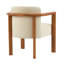 Ensemble de 2 fauteuils de salle à manger, dossier courbé, siège rembourré beige
