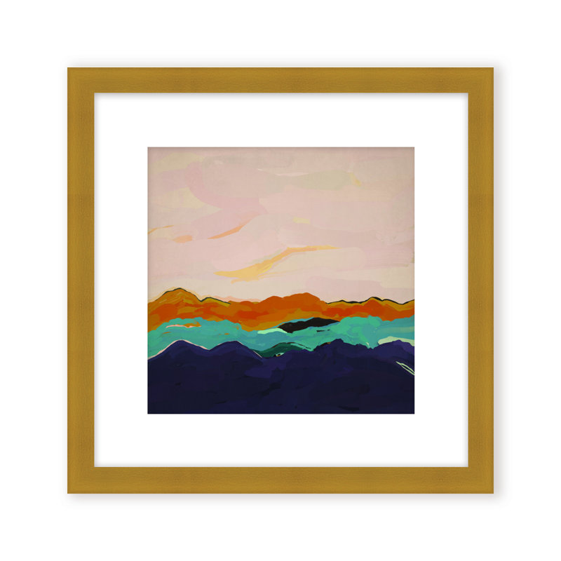 Nature Inspired Twilight Silhouette, 36" H x 36" W, Framed Matted Print, White
