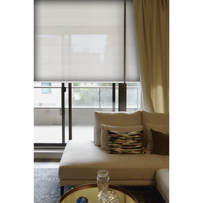 Store à enroulement transparent blanc, Blanc, L 48 po x L 75 po