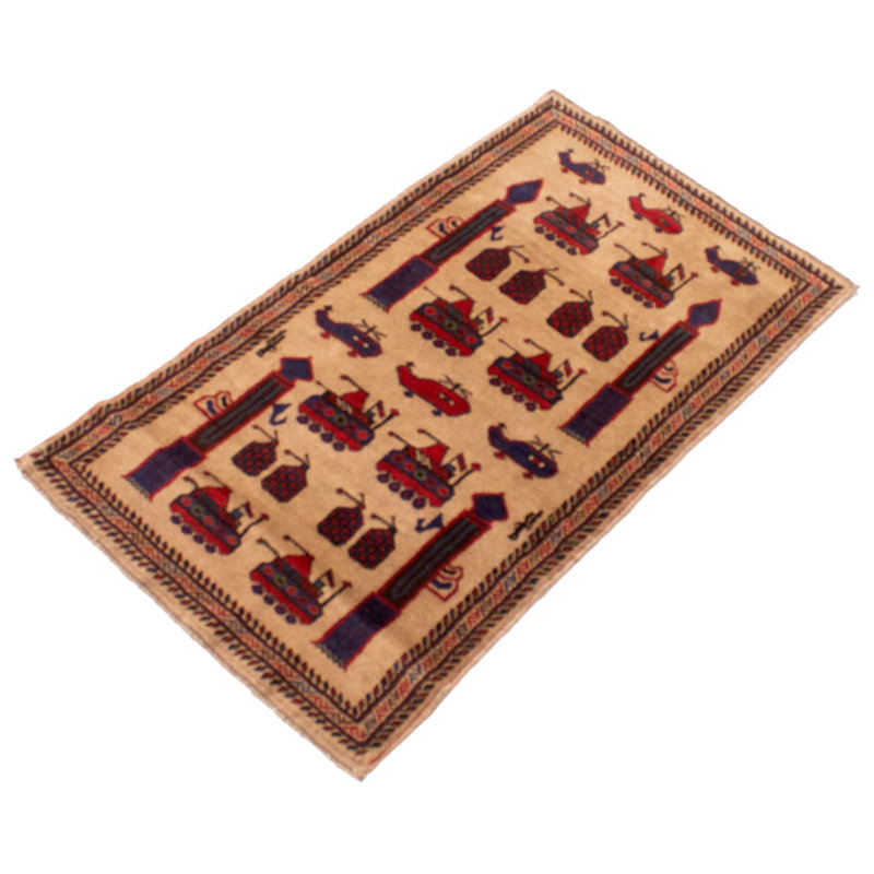 Tapis unique en laine nouée à la main nouvel âge de 2 pi 9 po x 4 pi 8 po Irasema