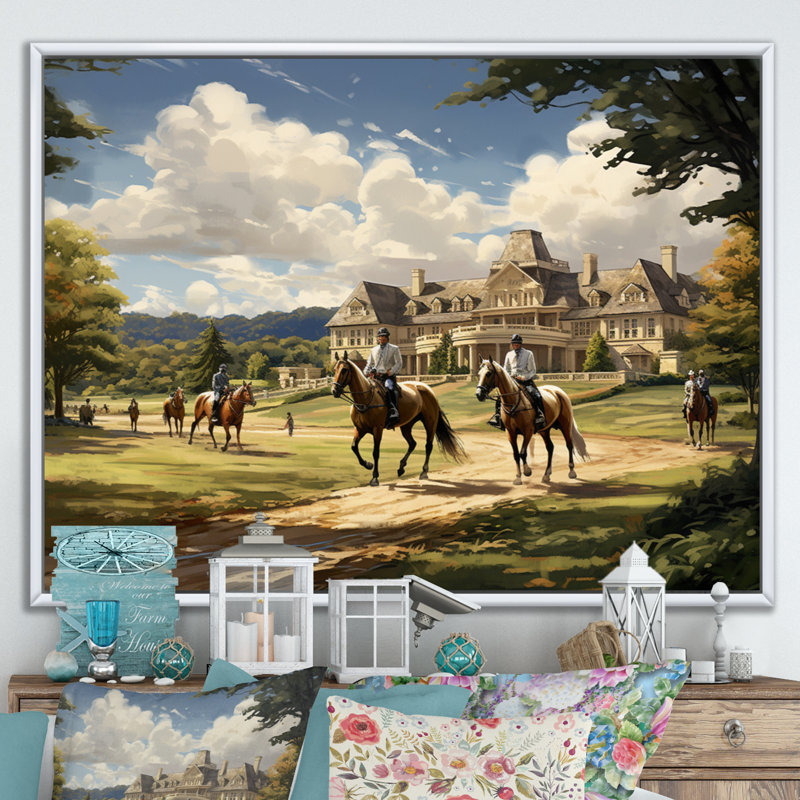 Art mural sur toile Country Club, H 24 po x l 32 po x P 1 po, Cadre flottant blanc