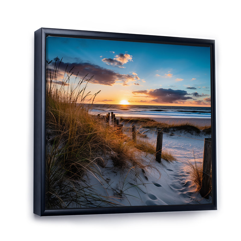 Tranquility Path To Dune Beach IV, H 16 po x l 16 po x P 1 po, Cadre flottant noir