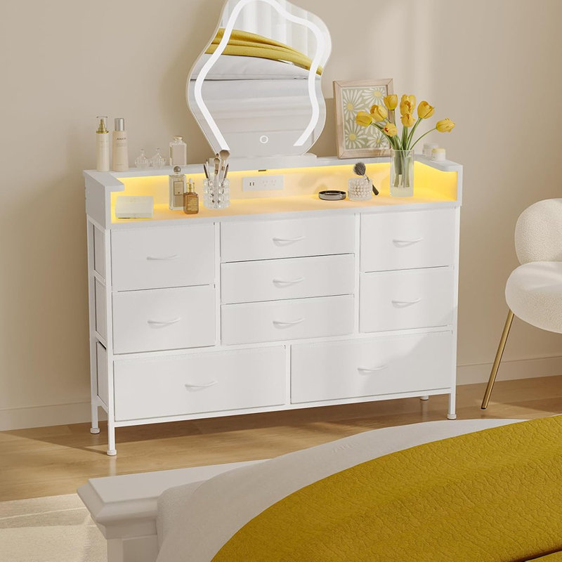 Commode blanche pour meuble télé avec tiroirs pour chambre à coucher