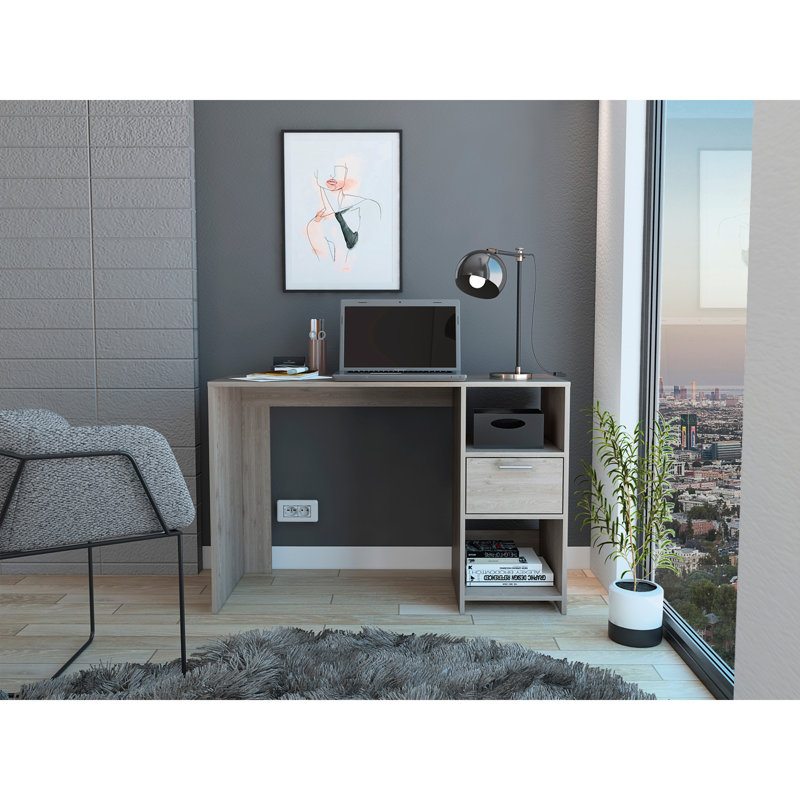 Bureau d'ordinateur Omma, un tiroir, deux tablettes