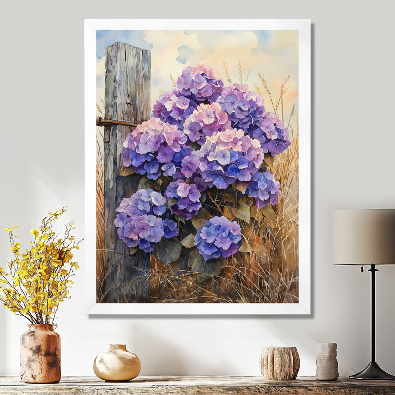 Lindsey - reproduction d'art sur toile florale, H 20 po x l 12 po, Picture Framed, Blanc