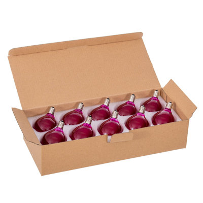  Pink LED G50-E12 Filament Glass Replacement Bulbs 10/Box