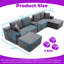Canapé modulaire en forme de L 125 po avec repose-pieds, porte-gobelets et recharge USB 125 po-581281433