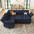 Nairoby Corduroy L-Shaped Sleeper Sectional-1536589865