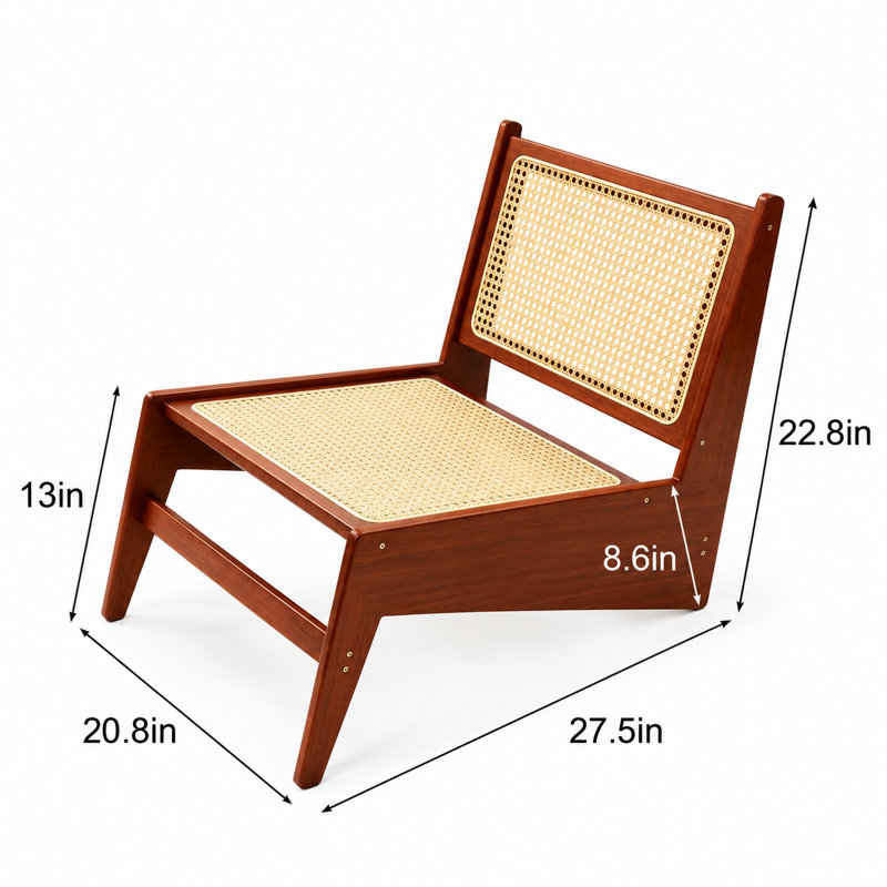 Méridienne Mid-Century Modern, Noyer