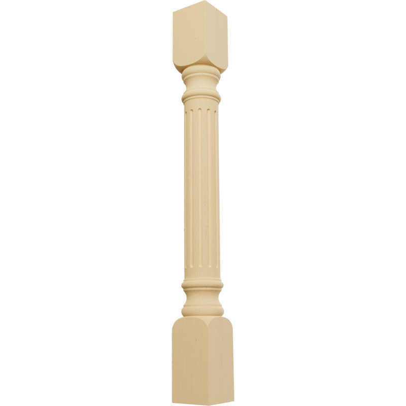 Alder Wood Fluted Cabinet Column, 35.5" Height