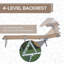 Chaise longue d'extérieur, chaise longue pliante réglable, chaise de bronzage avec parasol pour plage, camping, randonnée, cour arrière, brun clair