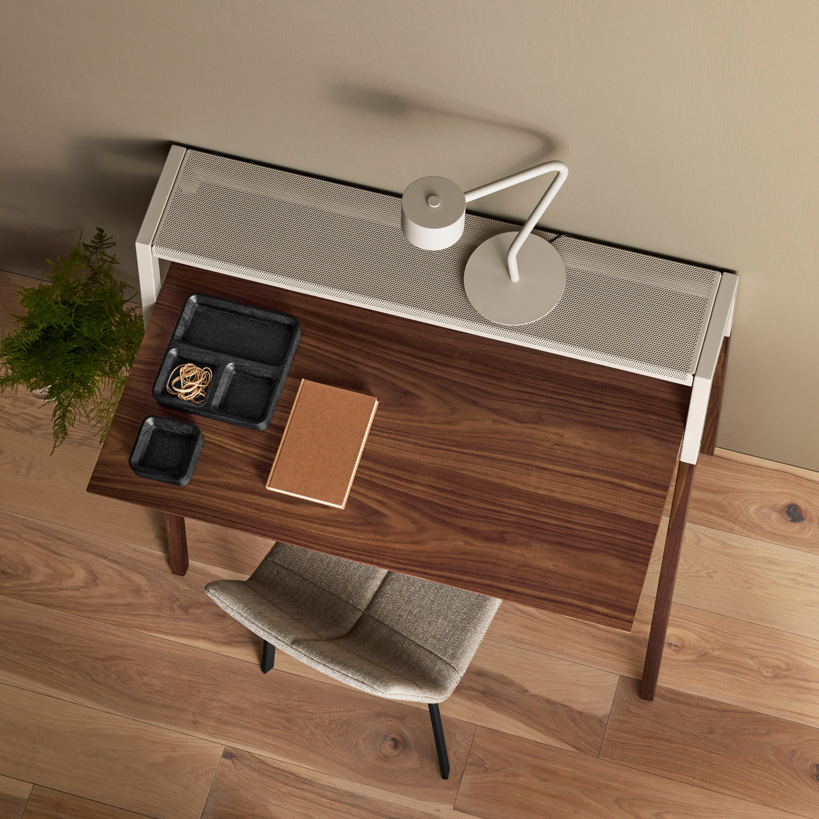 Square One Small Stacking Tray, Black Stained Acacia