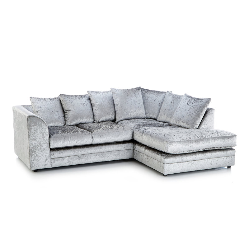 Romelia 2 - Piece Velvet Living Room Set, Right Hand, Silver