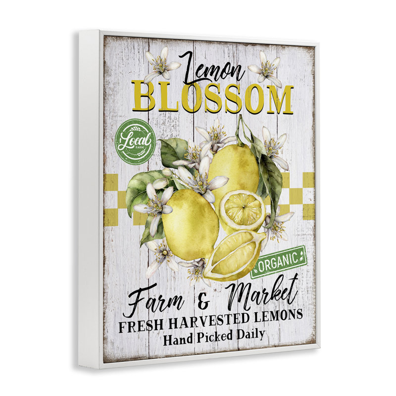Art giclée Lemon Blossom Market par Creatif Belle, H 14 po x l 11 po, Estampe numérique encadrée blanc bord de mer