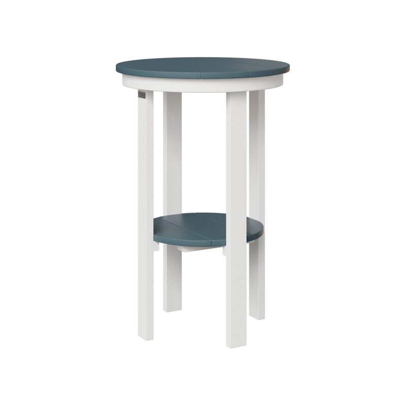 Bout rond du jardin de Berlin, H 32 po x l 21,5 po x P 21,5 po, Ardoise / blanc