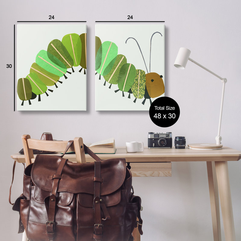 Adorable ensemble de 2 pièces sur toile chenille par Jenny Westenhofer, H 30 po x l 24 po