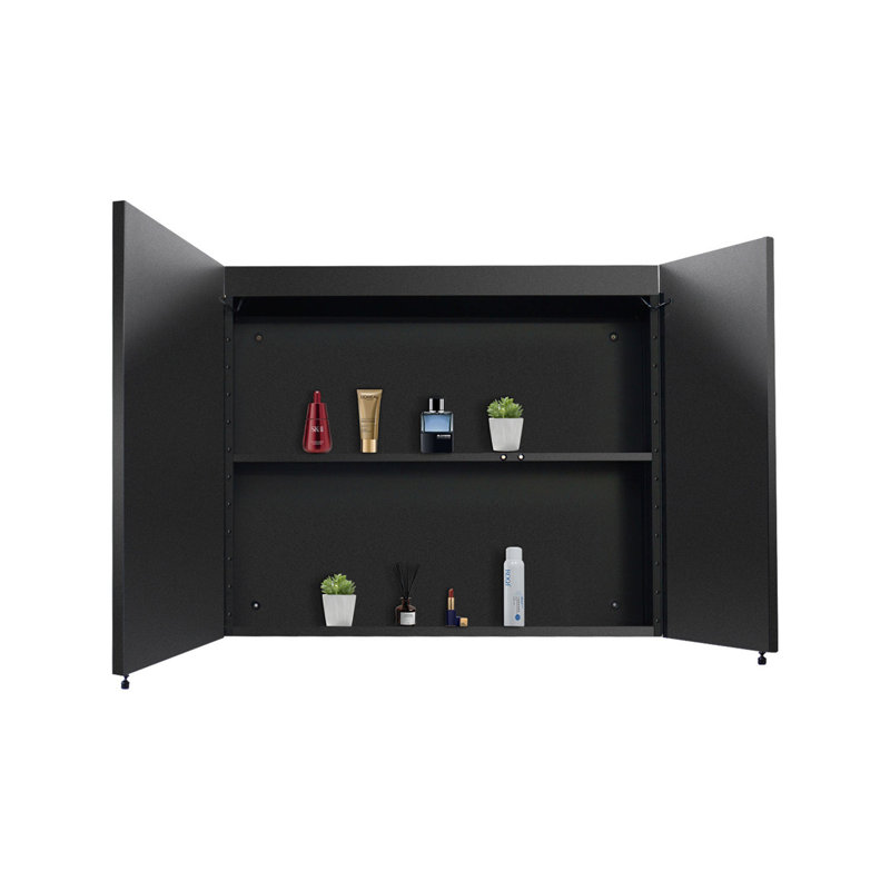 30X26 Inch Black LED Mirror Medicine Cabinet Surface, Defogger, Anti-Fog,Dimmable Lights Brightness Memory