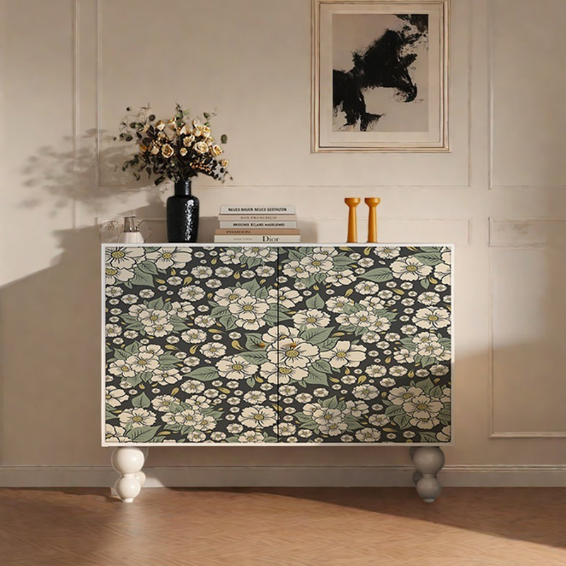 Buffet 45,3 po à deux portes, Blanc/vert