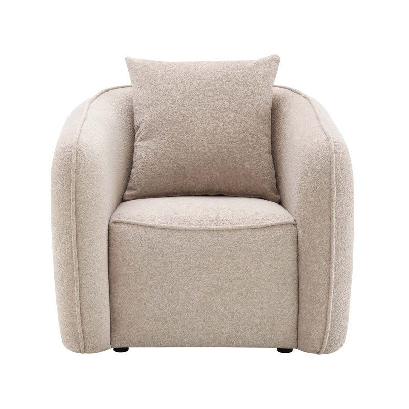 Chaise en chenille Keith avec 1 coussin décoratif