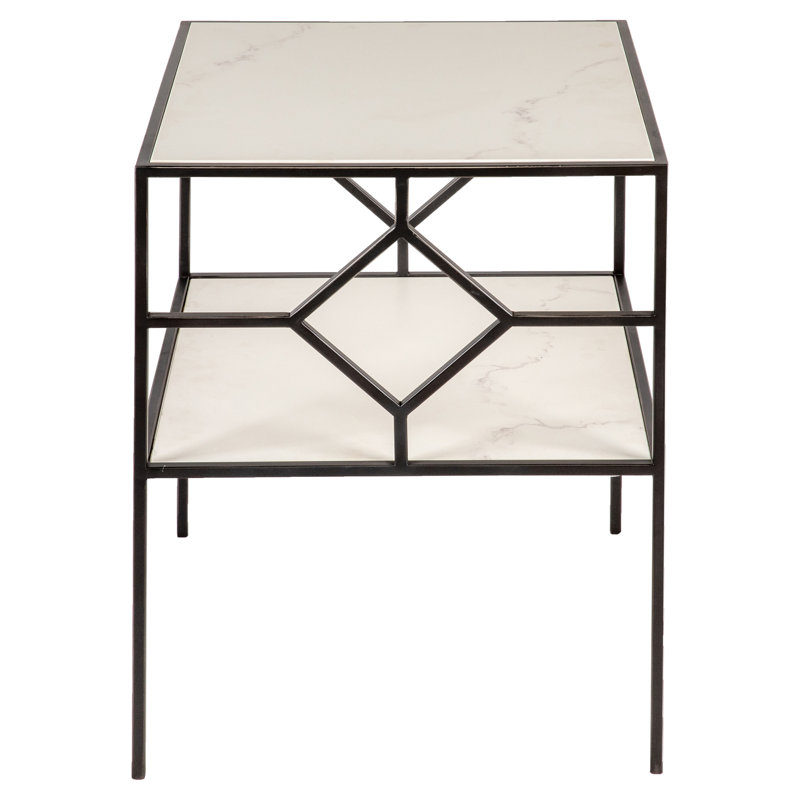 Birmingham End Table with Storage, Flat Black