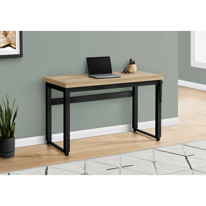 Adjustable Standing Computer Desk, Natural/Black