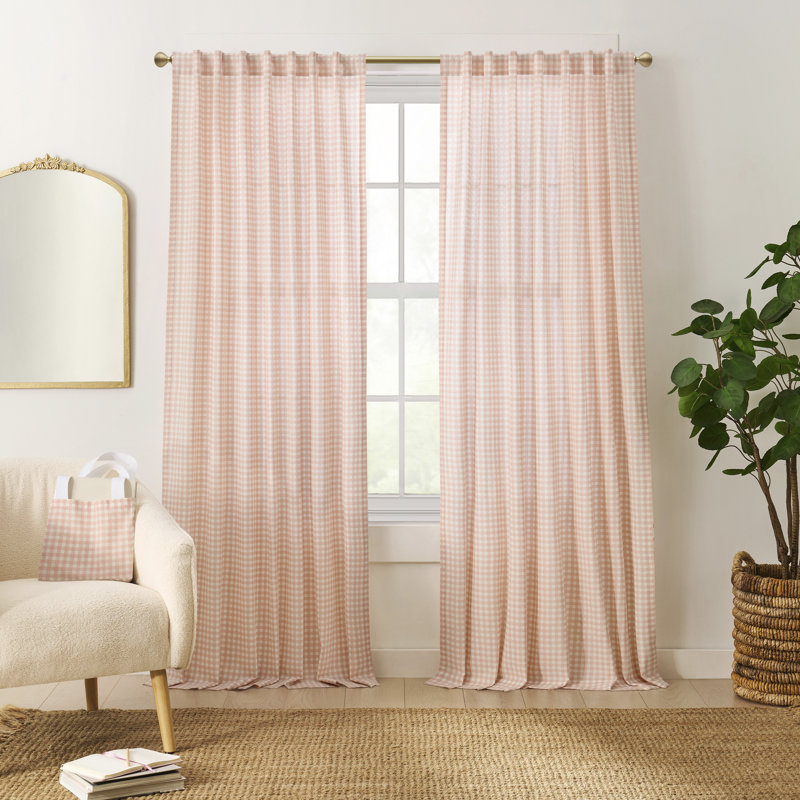Ensemble de 2 panneaux de rideaux pique-nique 63 "avec panier, L 50 po x L 63 po