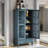Rustic Tall Storage Cabinet With Drawer And Carved Wood Doors, Solid Wood Legs For Multi-Room Organization And Timeless Style.-1439895164