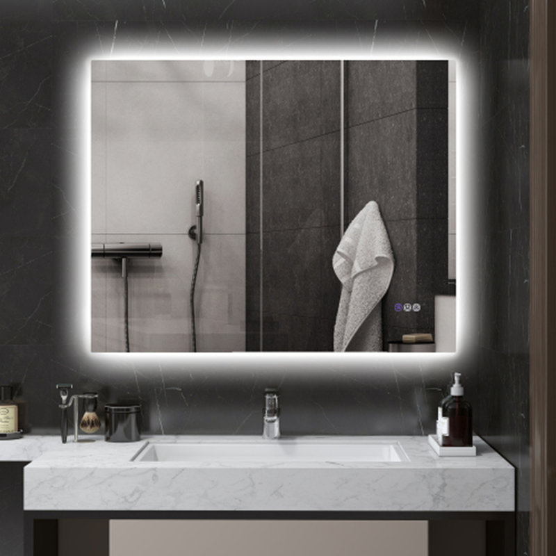 Miroir de salle de bain à DEL avec lumières, 31,5 po x 39,4 po