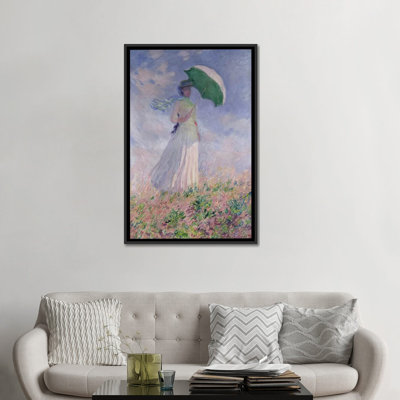 'Woman with a Parasol Turned to the Right, 1886' by Claude Monet - Wrapped Canvas Painting Print
