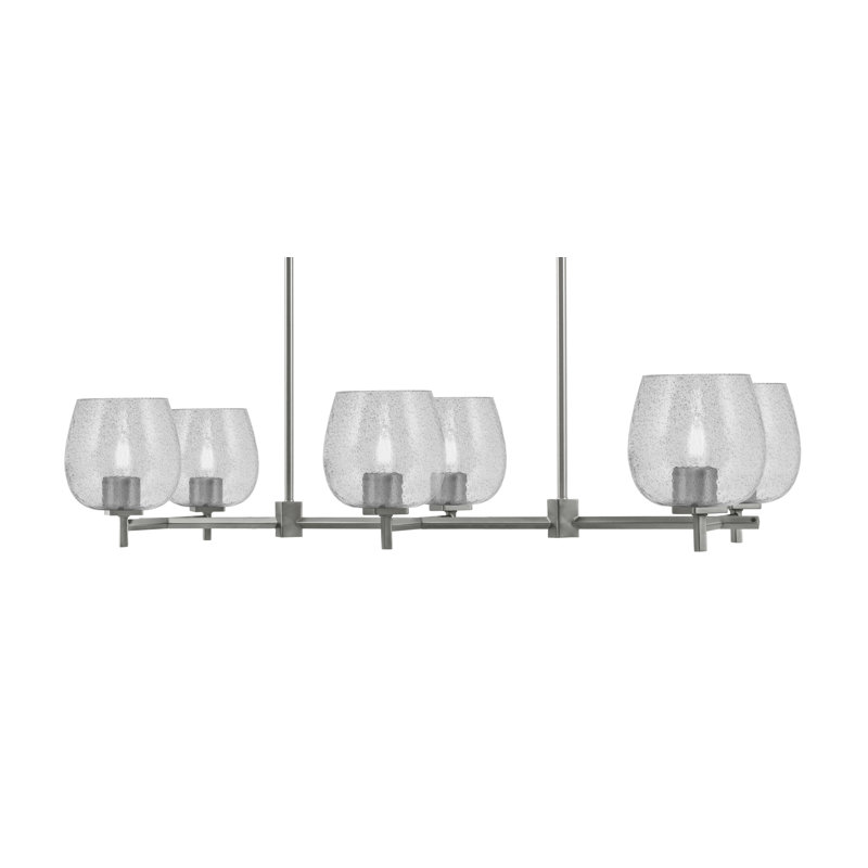 Luminaire pour îlot de cuisine 6 lumières Finola, Graphite