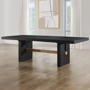Rickye 78-96" Extendable Oak Trestle Wood Dining Table